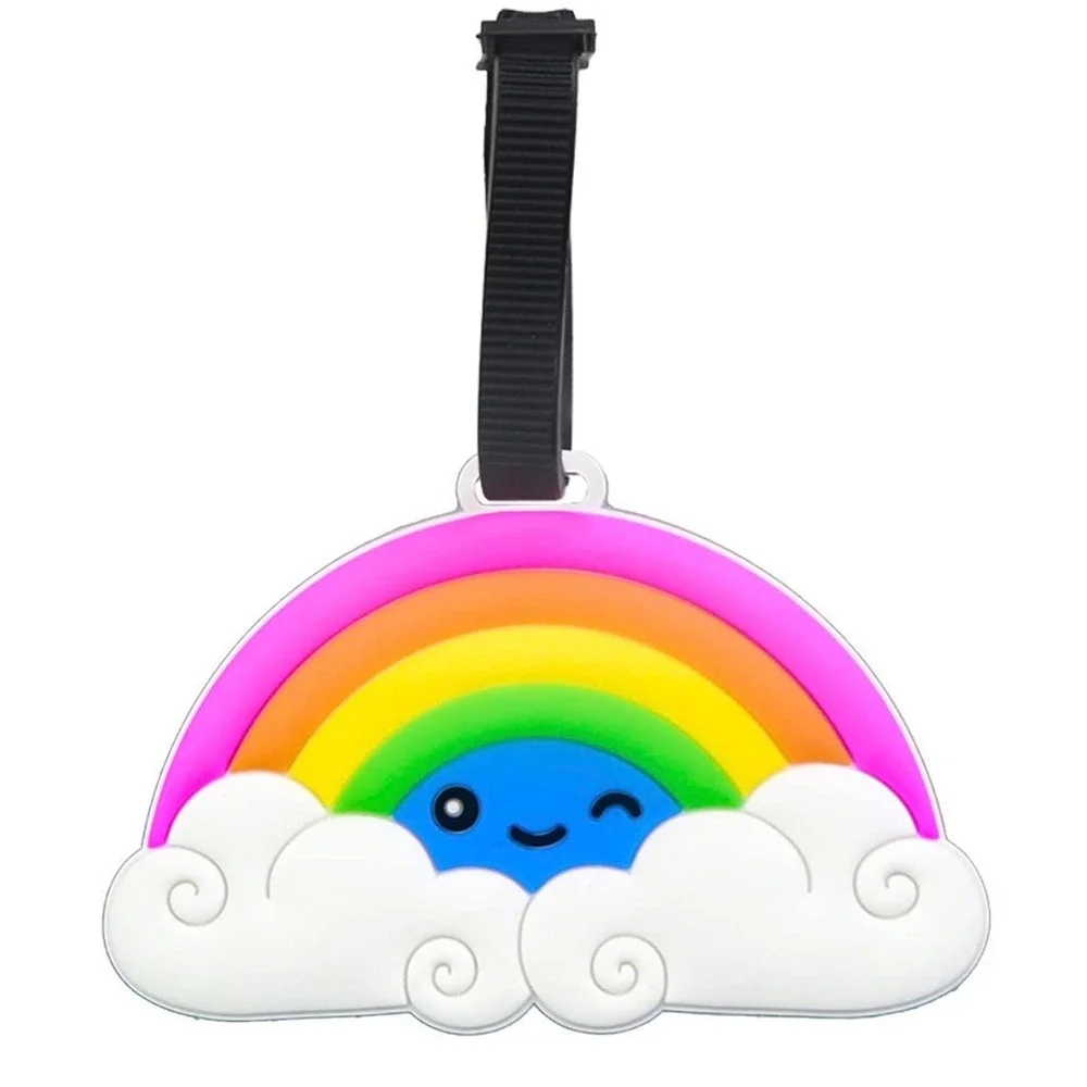 Unbranded Rainbow Luggage Tag Kids OS Multicolor New Silicone Bag ID Charm